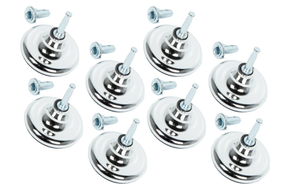 8PC Furniture Castors Glider Wheels (With Inserts) For Divan Bed Sofa Settee Chair 40mm.